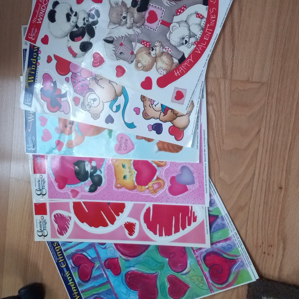 Classic clings Valentine's Day window decorations vintage